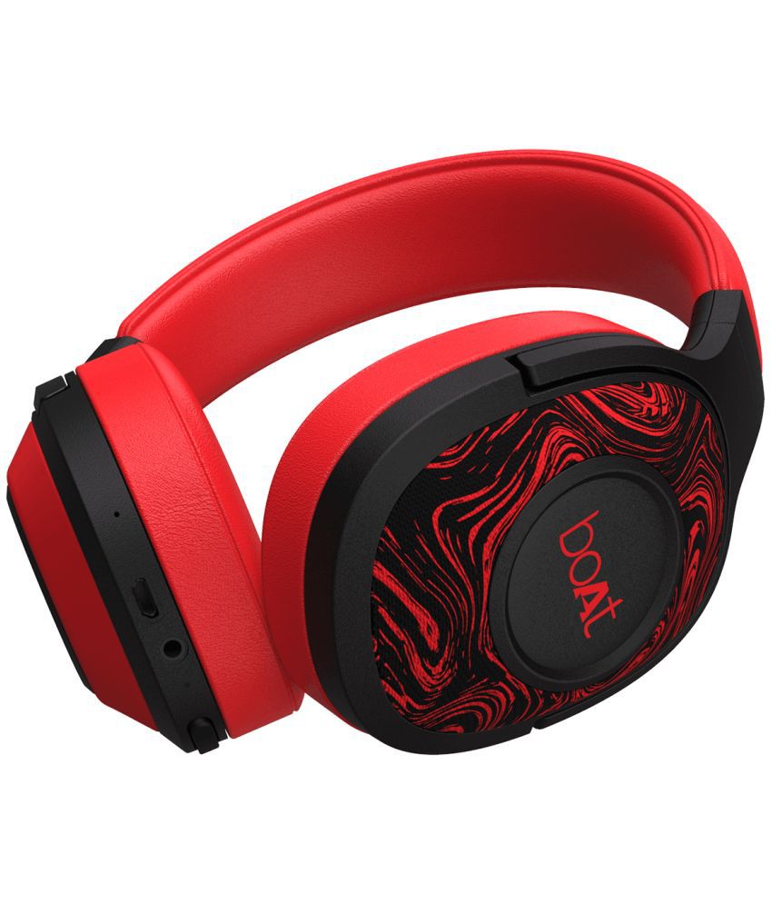boAt Rockerz 550 Over Ear Wireless With Mic Headphones/Earphones Red
