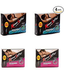 Kamasutra Ribbed and Dotted special pack condom 12s, Pack of 4