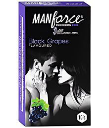 MANFORCE Black Grape Condom (Set of 10, 100 Sheets)