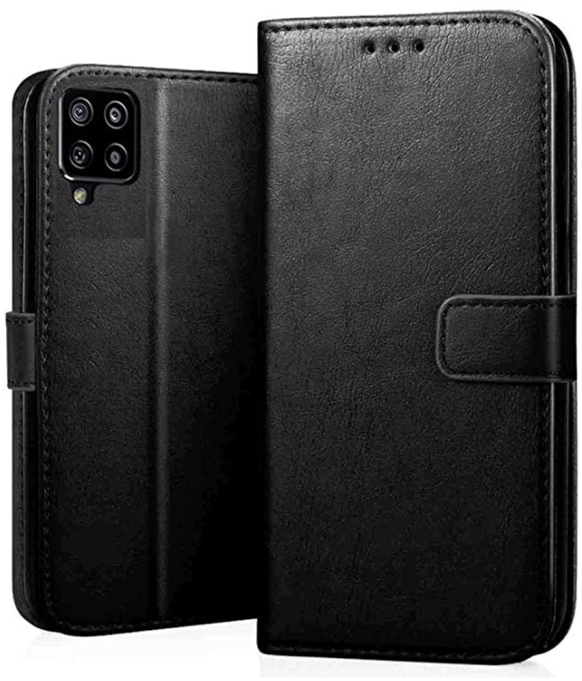     			Doyen Creations - Black Artificial Leather Flip Cover Compatible For Samsung Galaxy M62 ( Pack of 1 )