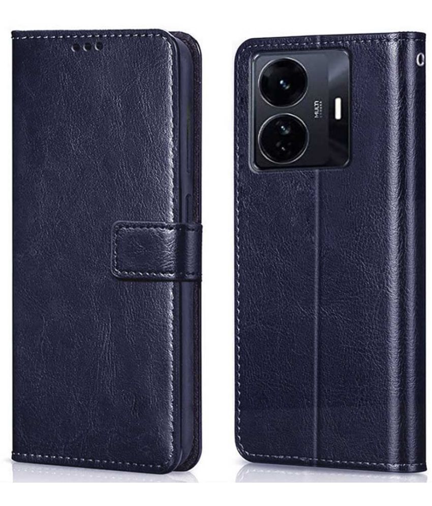     			Doyen Creations - Blue Artificial Leather Flip Cover Compatible For Vivo T1 Pro 5G ( Pack of 1 )