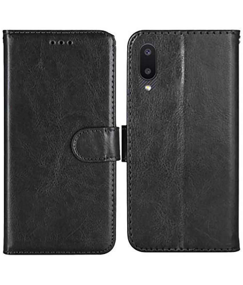     			KOVADO - Black Artificial Leather Flip Cover Compatible For Tecno Spark Power 2 ( Pack of 1 )