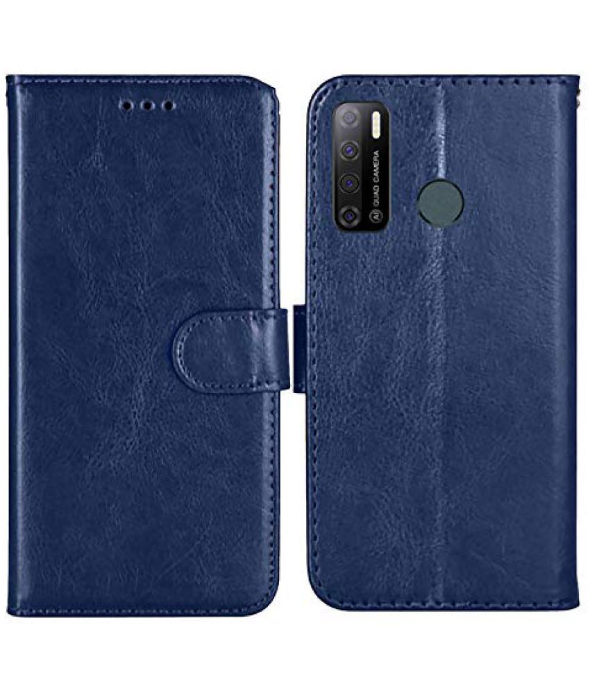     			KOVADO - Blue Artificial Leather Flip Cover Compatible For Tecno Spark Power 2 ( Pack of 1 )