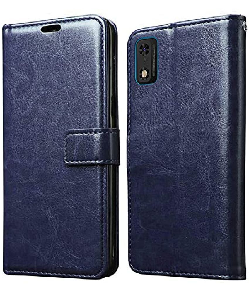     			Kosher Traders - Blue Artificial Leather Flip Cover Compatible For Itel A23 Pro ( Pack of 1 )
