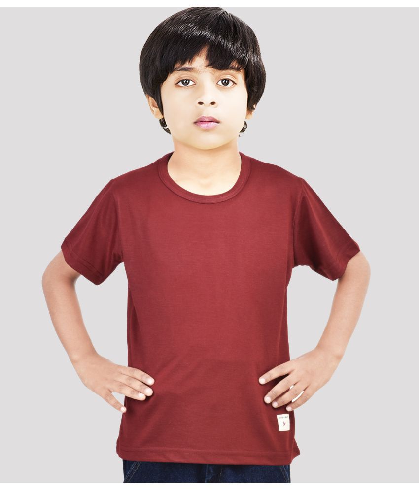 Made In The Shade - Maroon Cotton Boy's T-Shirt ( Pack of 1 )