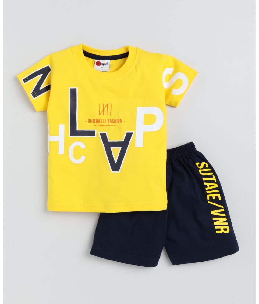     			Mars Infiniti - Yellow Cotton Boys T-Shirt & Shorts ( Pack of 1 )