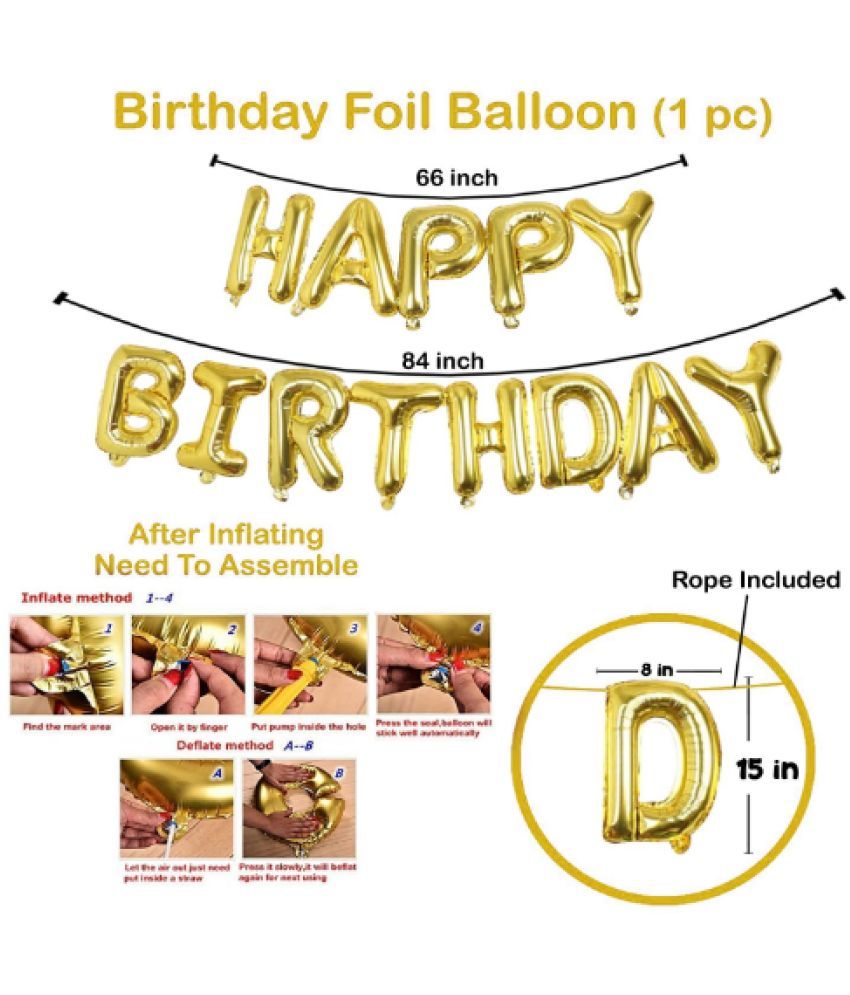 Blooms Mall Happy Birthday Decorations for BoysHappy Birthday Foil