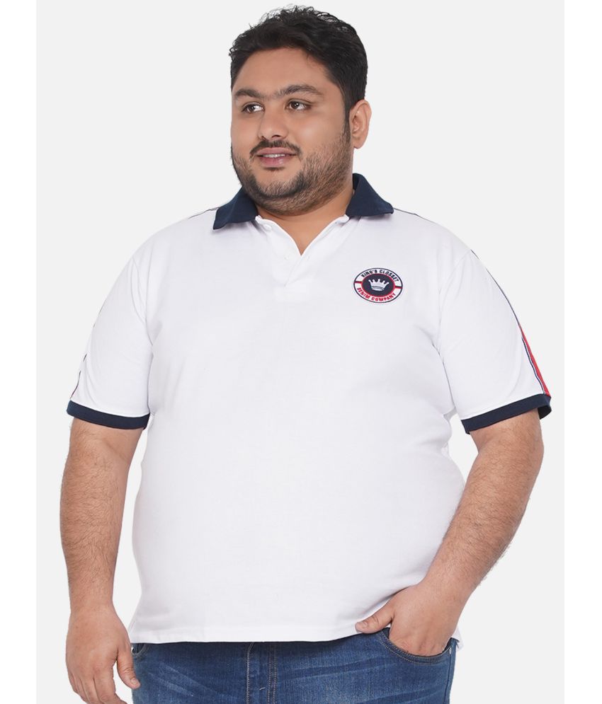 King's Closset - White Cotton Blend Regular Fit Men's Polo T Shirt ( Pack of 1 )