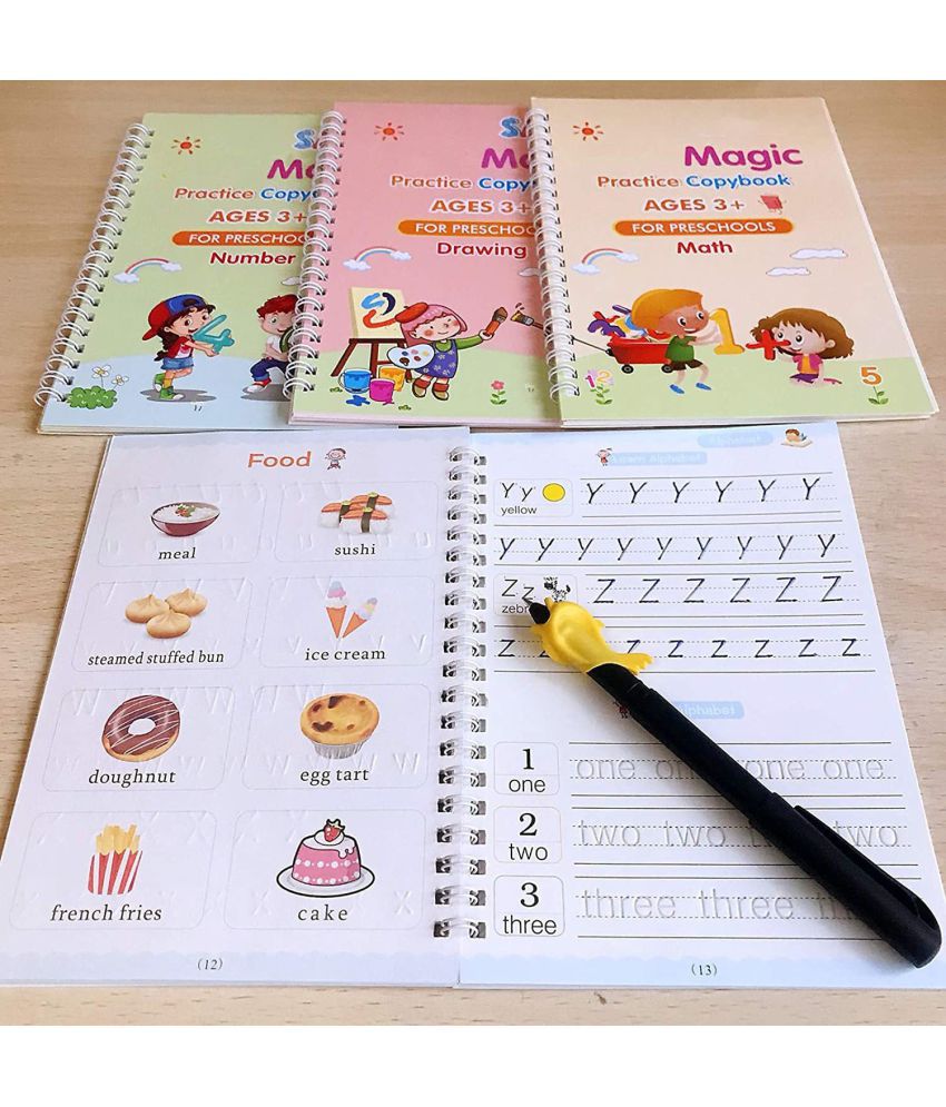     			Magic Practice Copybook, Reusable Magic Practice Copy Book for Kids with Pens