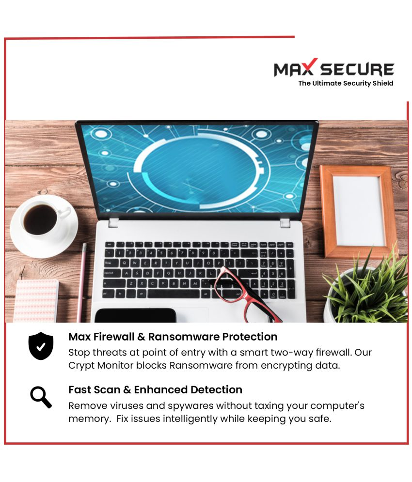 Max Secure Antivirus Plus 2 user 1year (Email delivery No CD) Buy