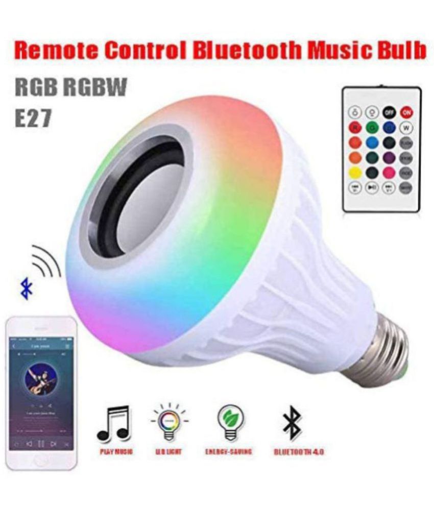     			OFLINE SELECTION Music Light  With Bluetooth Speaker, 7W, B22 RGB Self Changing Color Lamp Built-In Audio Speaker-Pack of 1