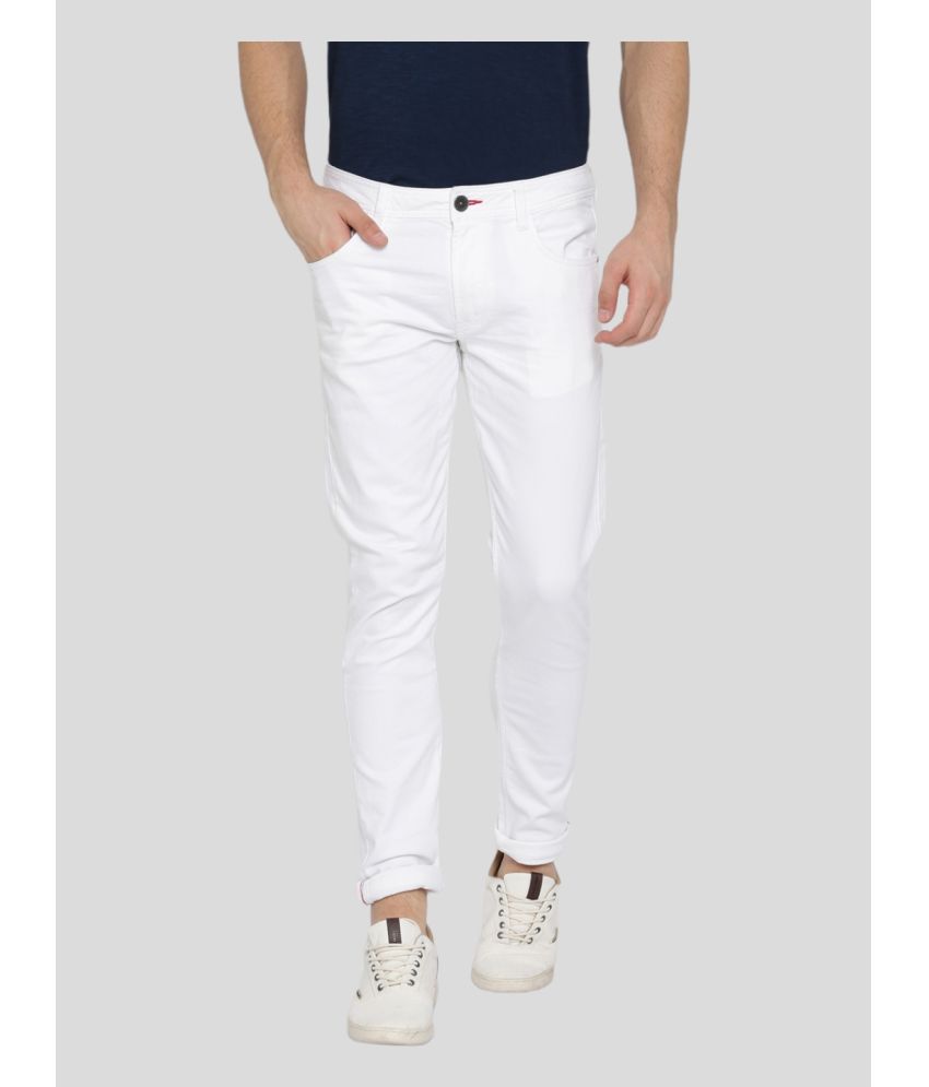     			Calcium - White Cotton Blend Slim Fit Men's Jeans ( Pack of 1 )