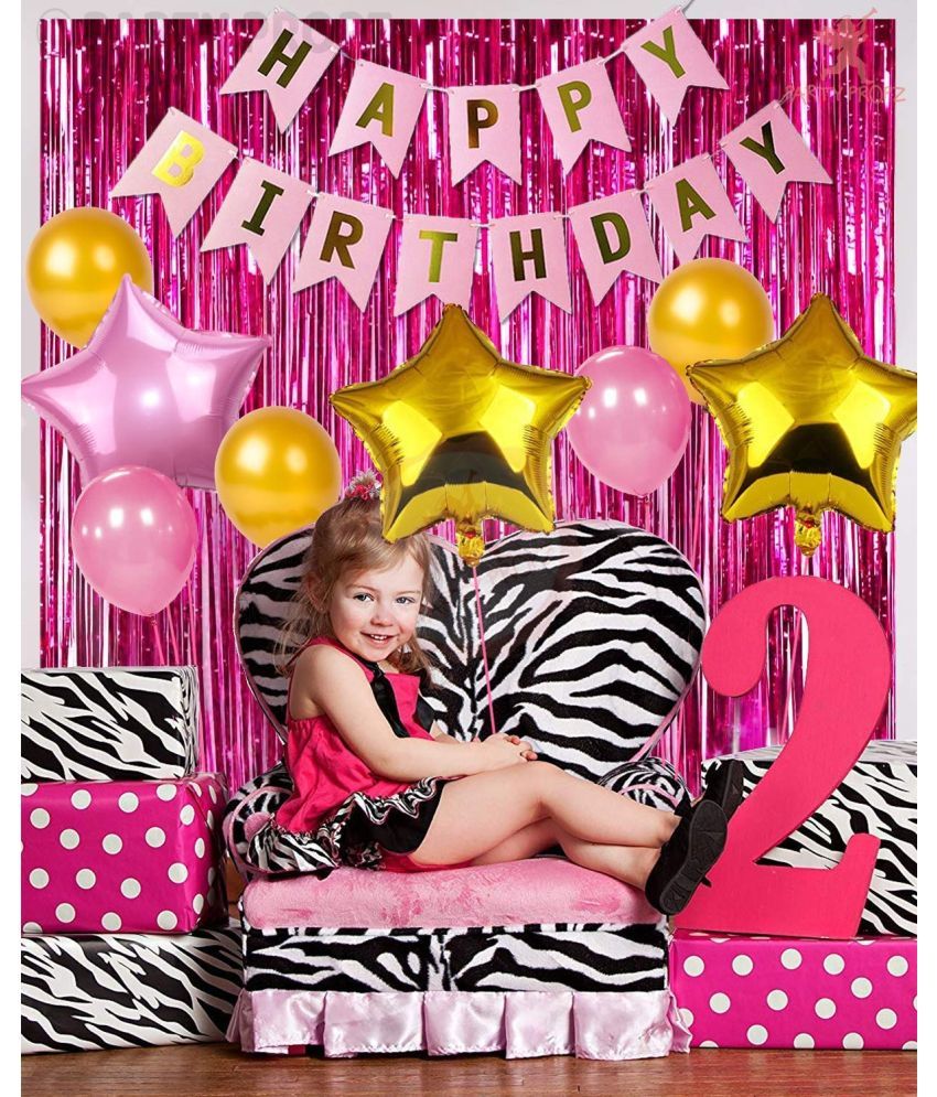 CuteSo Happy Birthday Decoration Items Kit Combo Set 1st 2nd 3rd