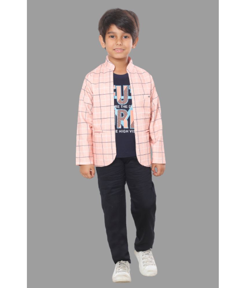     			DKGF Fashion - Pink Cotton Blend Boys Shirt & Pants ( Pack of 1 )