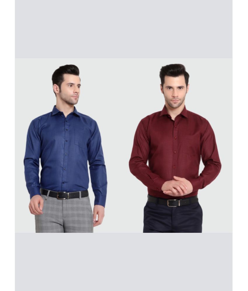     			SREY - Blue Polyester Blend Slim Fit Men's Formal Shirt ( Pack of 2 )