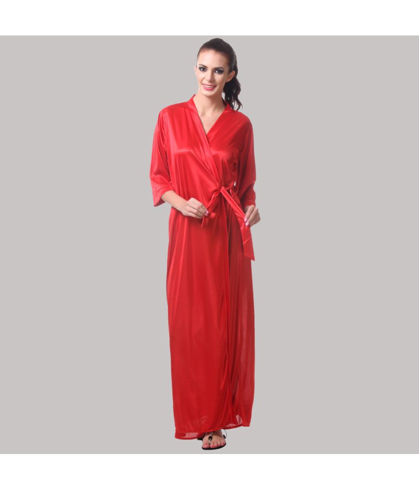     			Affair - Red Satin Women's Nightwear Nighty & Night Gowns ( Pack of 1 )