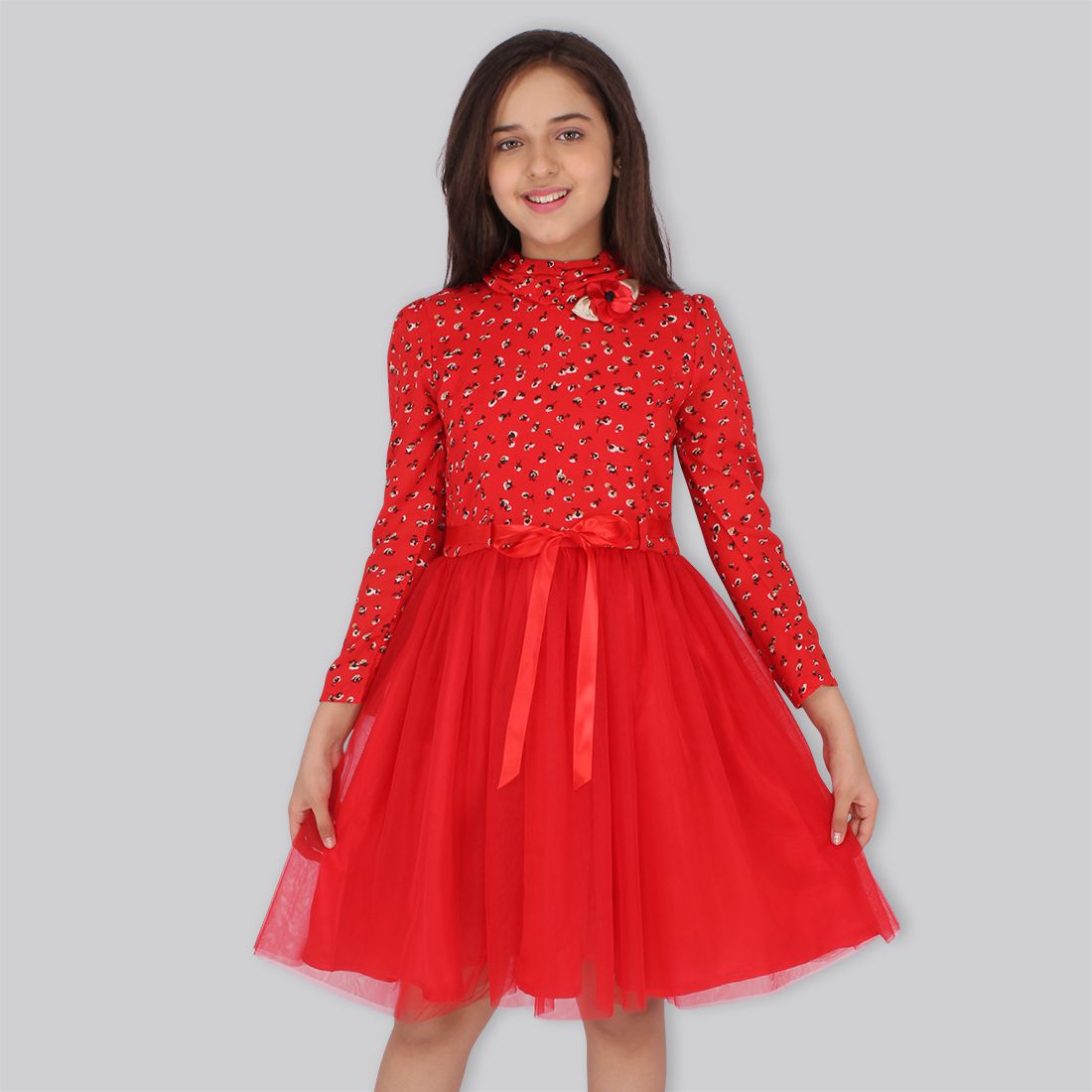    			Cutecumber - Red Velvet Girls Fit And Flare Dress ( Pack of 1 )