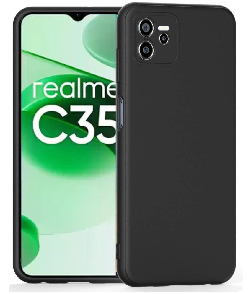     			JMA - Black Rubber Hybrid Covers Compatible For Realme C35 ( Pack of 1 )