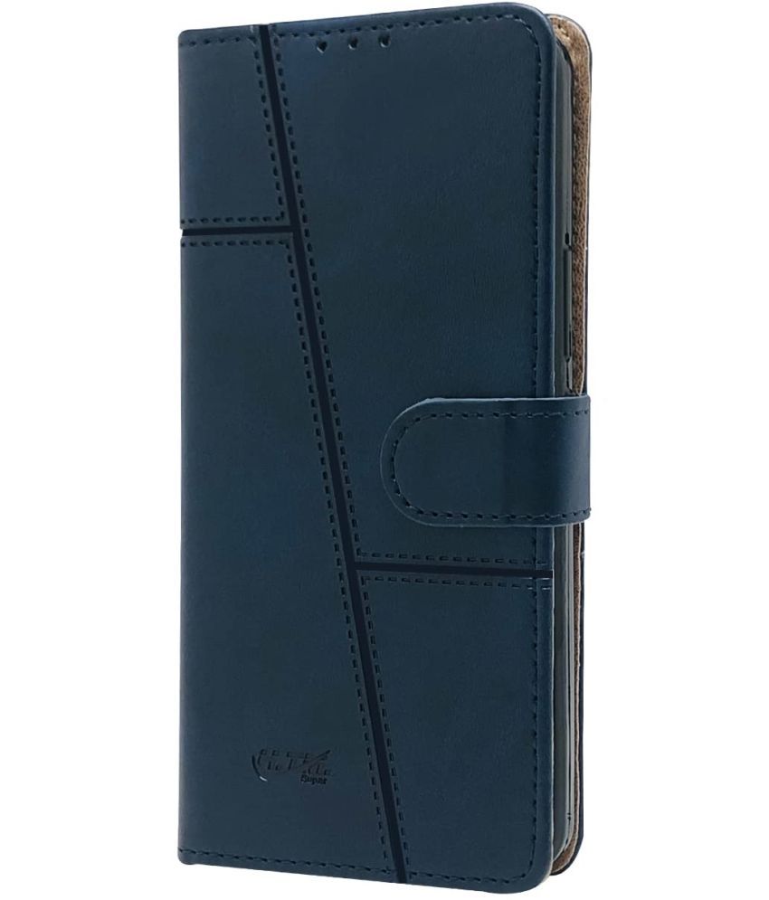     			Kosher Traders - Blue Artificial Leather Flip Cover Compatible For Oppo A76 ( Pack of 1 )