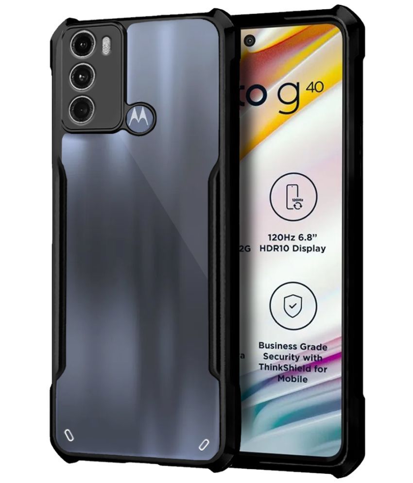 NBOX - Black Rubber Bumper Cases Compatible For Motorola Moto G60 ( Pack of 1 )