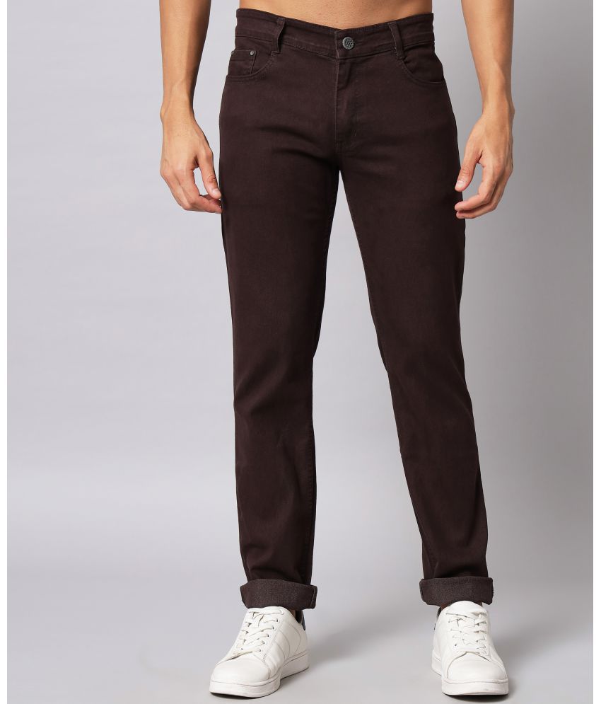     			Studio Nexx - Brown Cotton Blend Regular Fit Men's Jeans ( Pack of 1 )