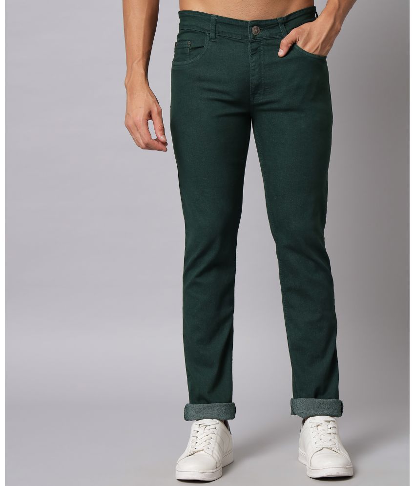     			Studio Nexx - Dark Green Cotton Blend Regular Fit Men's Jeans ( Pack of 1 )