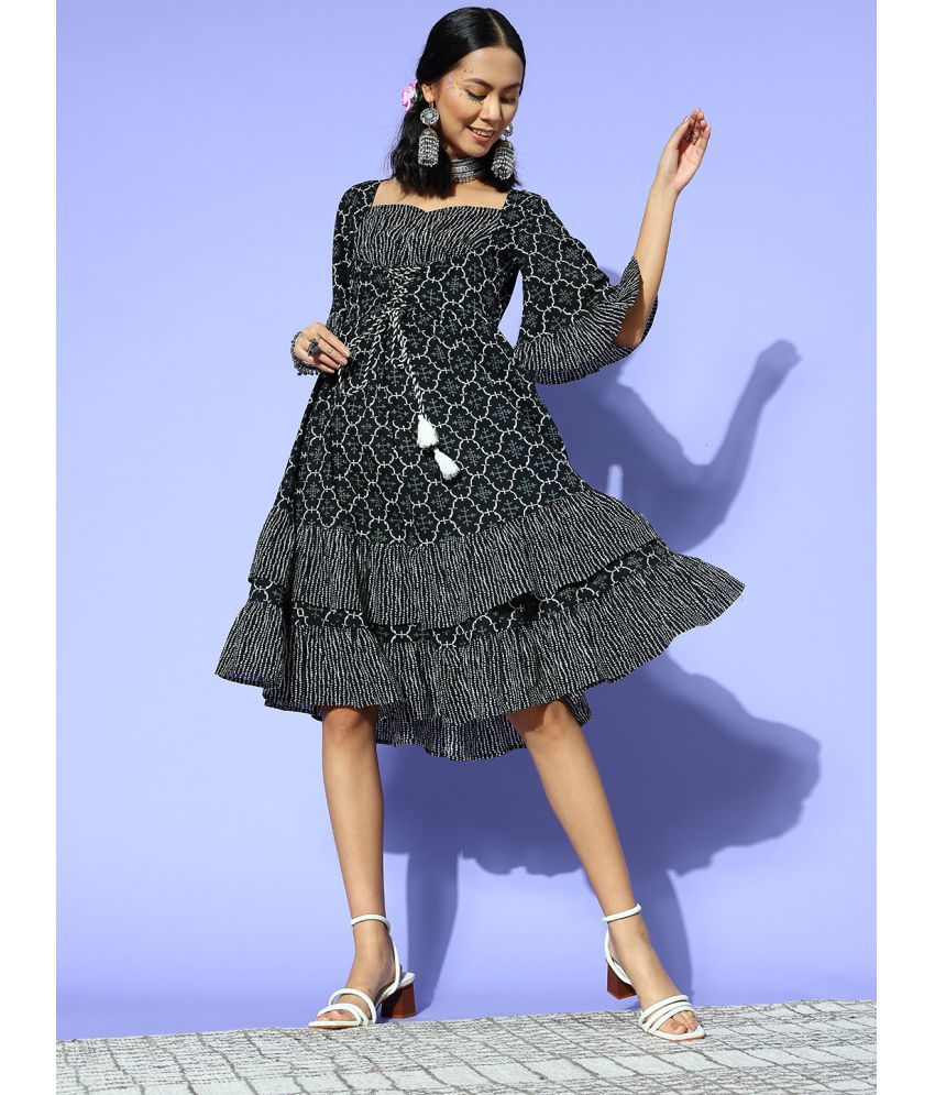     			Yufta - Black Cotton Women's A-line Dress ( Pack of 1 )