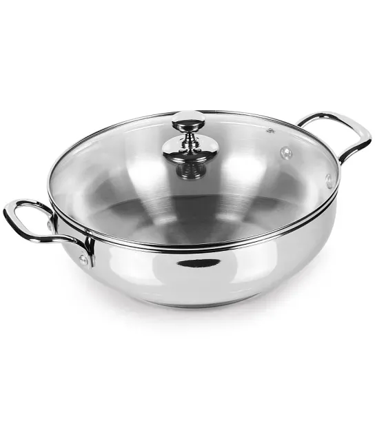 Buy Best Triply Stainless Steel kadai/kadhai Online - The Indus Valley