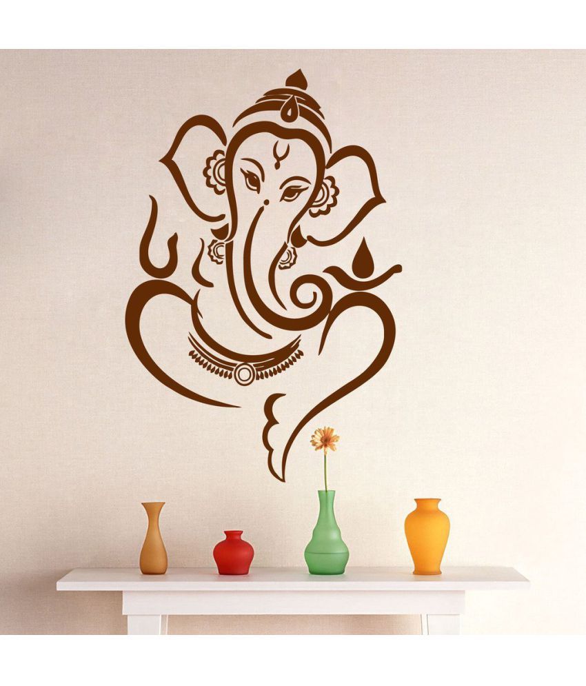     			Asmi Collection Beautiful Brown God Ganesha Wall Sticker ( 100 x 60 cms )