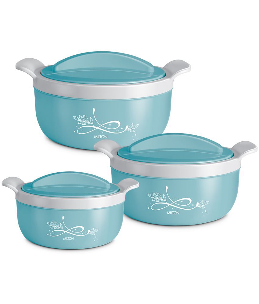     			Milton Crave Jr Insulated Inner Stainless Steel Casserole Gift Set of 3, Blue