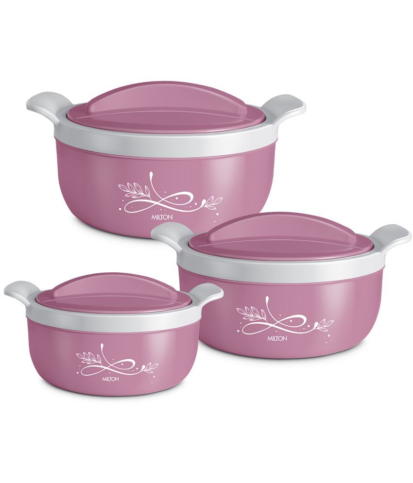     			Milton Crave Jr Insulated Inner Stainless Steel Casserole Gift Set of 3, Pink