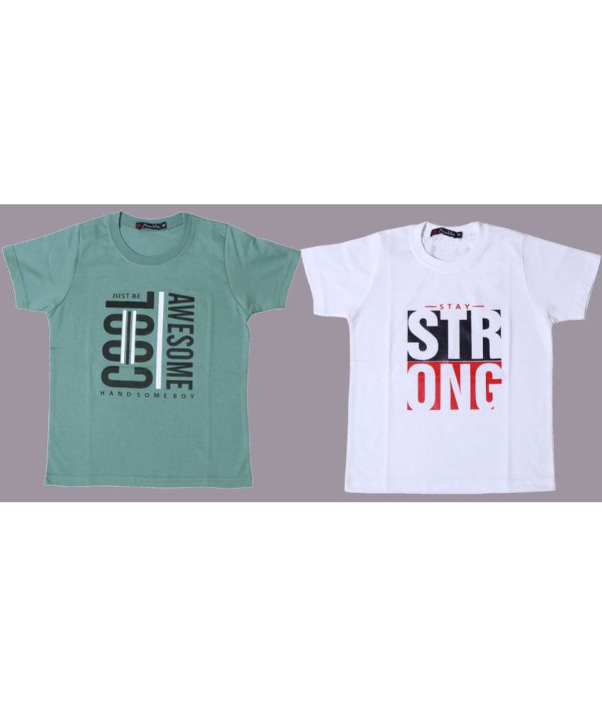 NEUVIN - Multi Color Cotton Boy's T-Shirt ( Pack of 2 )