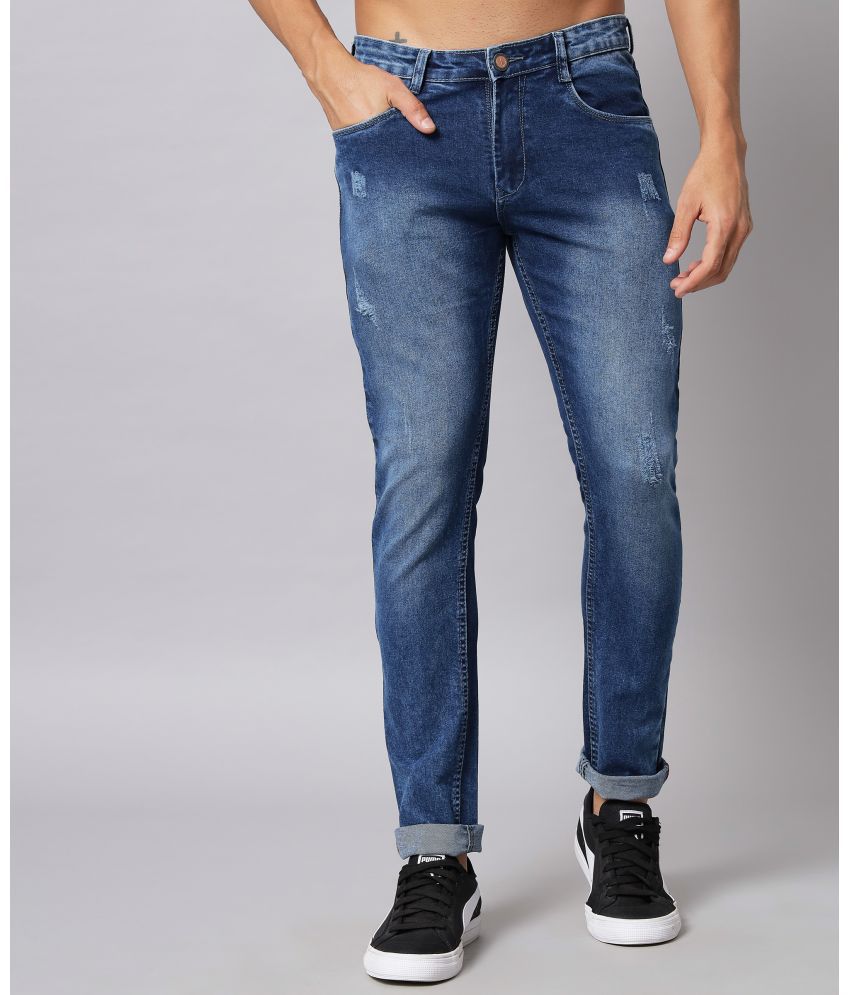     			Studio Nexx - Dark Blue Cotton Blend Slim Fit Men's Jeans ( Pack of 1 )