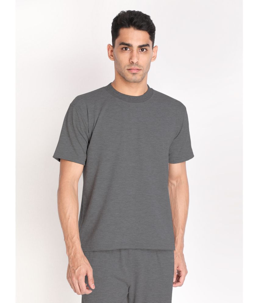     			Chkokko - Grey Cotton Blend Regular Fit Men's T-Shirt ( Pack of 1 )