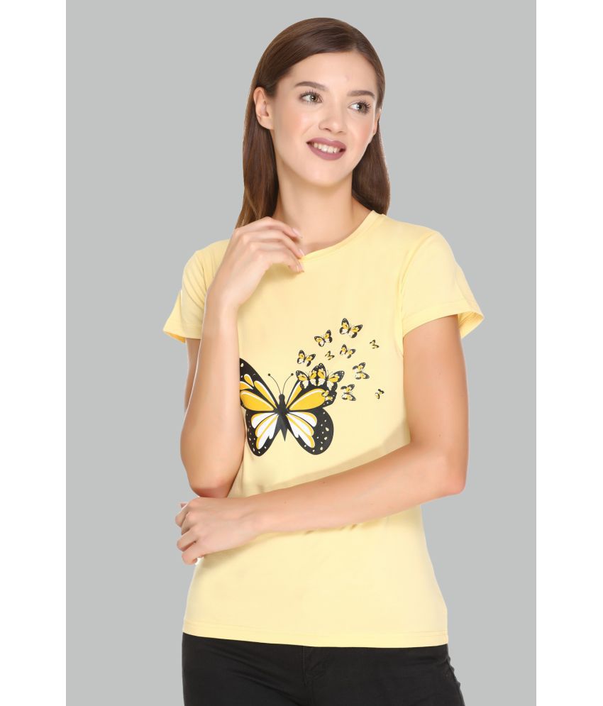     			RF RAVES - Yellow Cotton Regular Fit Women's T-Shirt ( Pack of 1 )
