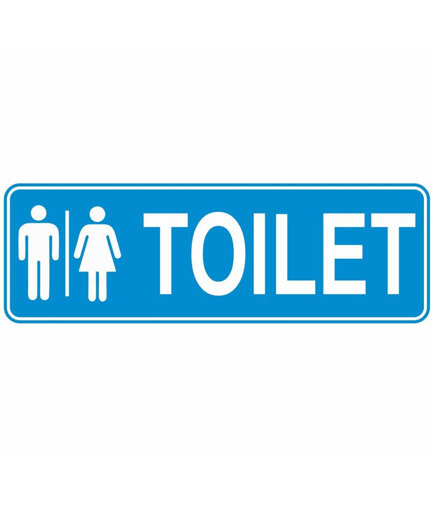     			Asmi Collection Self Adhesive Toilet Sign Restroom Sign Wall Sticker ( 8 x 22 cms )