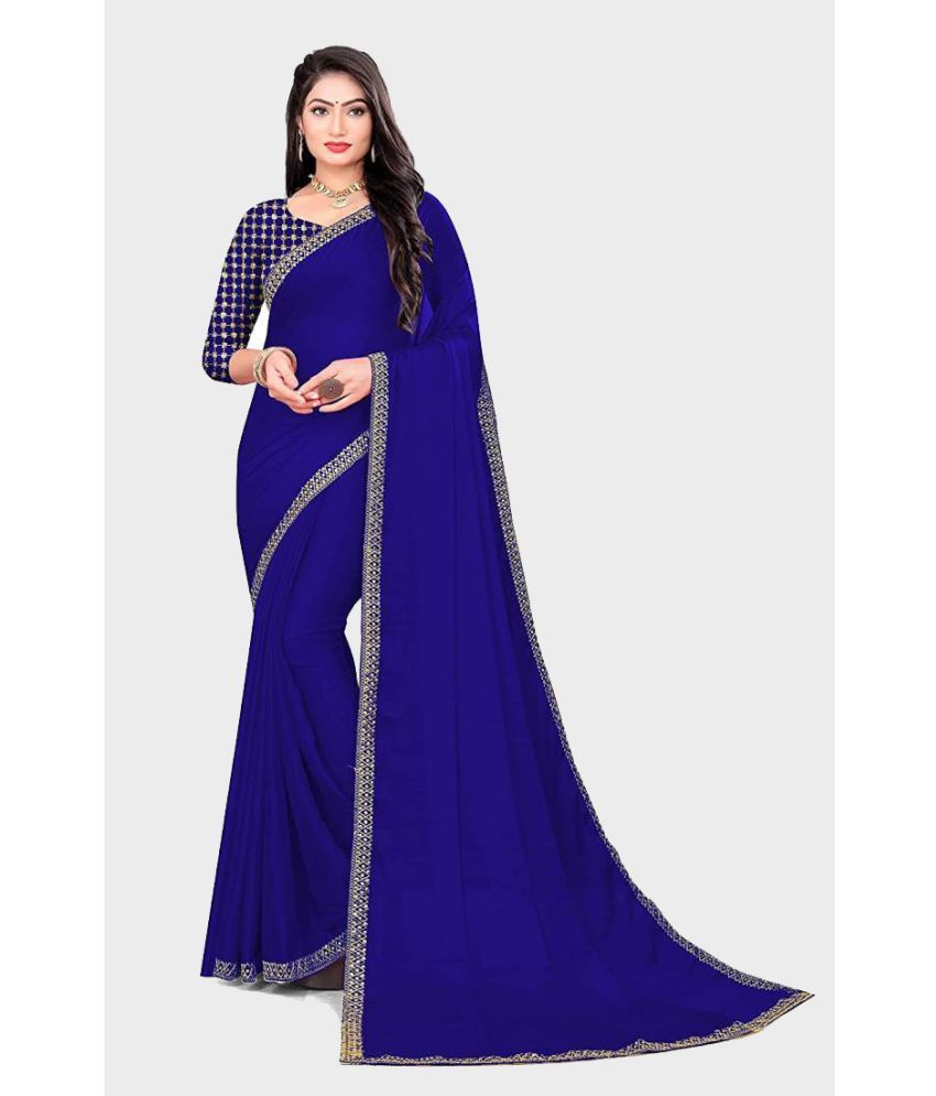     			Bhuwal Fashion - Navy Blue Art Silk Saree With Blouse Piece ( Pack of 1 )