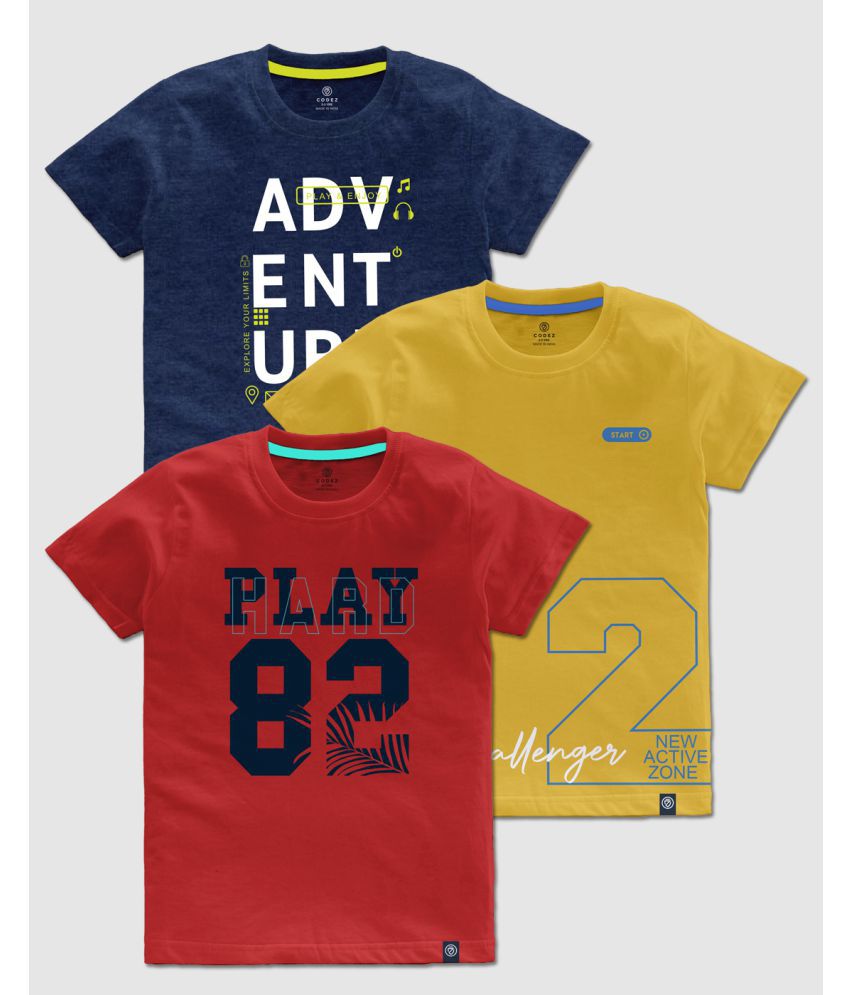     			CODEZ - Multicolor Cotton Boy's T-Shirt ( Pack of 3 )