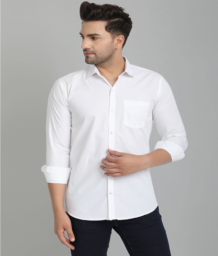     			MAJESTIC MAN - White 100% Cotton Slim Fit Men's Casual Shirt ( Pack of 1 )