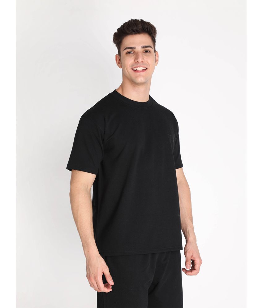     			Chkokko - Black Cotton Blend Regular Fit Men's T-Shirt ( Pack of 1 )