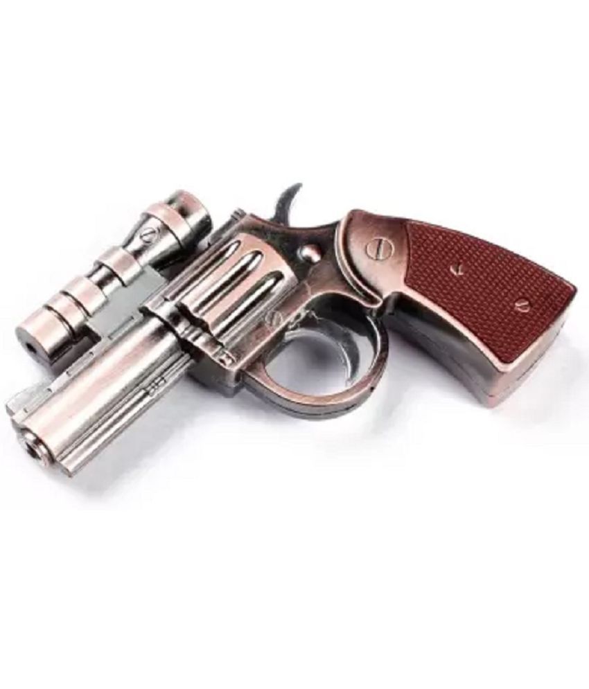 Cigarette Powerful Refillable Lighter Mini Gun Pistol with Laser Light