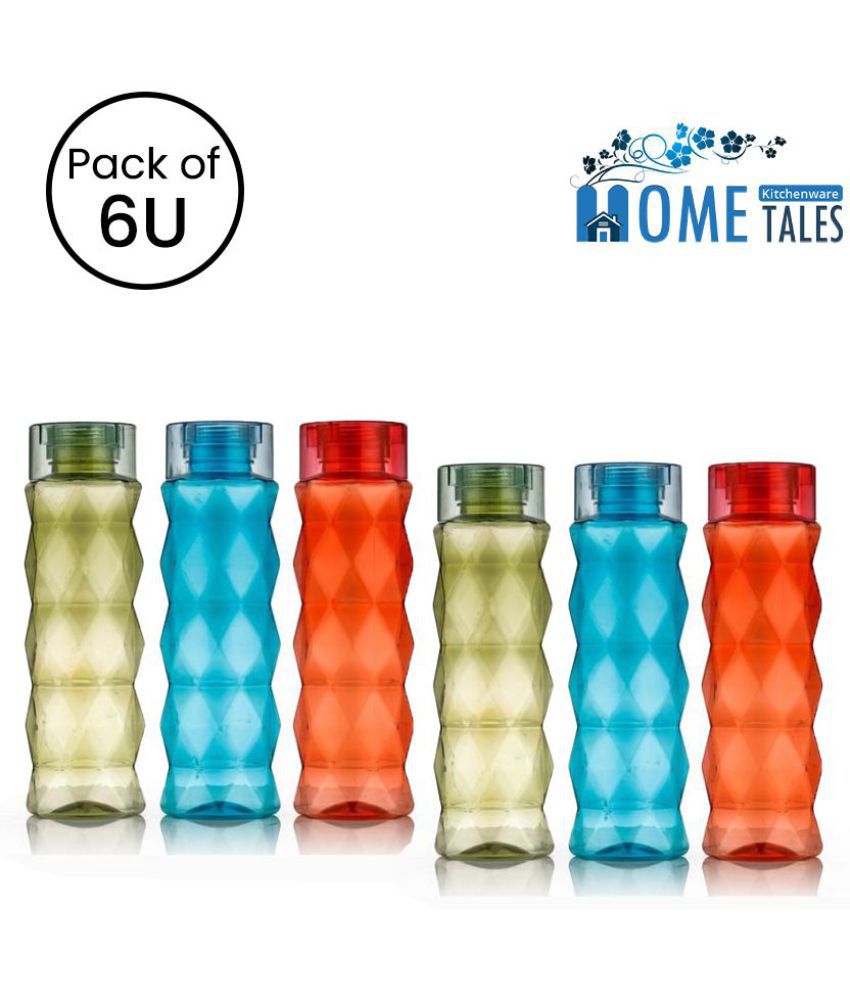     			HOMETALES PET Fridge Water Bottle,1000ml each,Multicolour (6U)