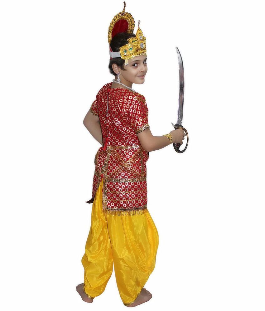 Kaku Fancy Dresses Meghnath Costume of Ramleela Dussehra Mythological Character Orange for