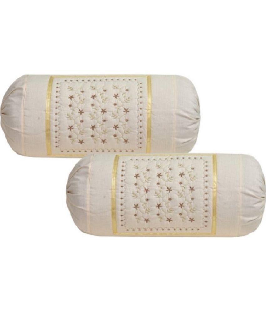 MAHALUXMI COLLECTION Set of 2 Polyester Bolster Covers
