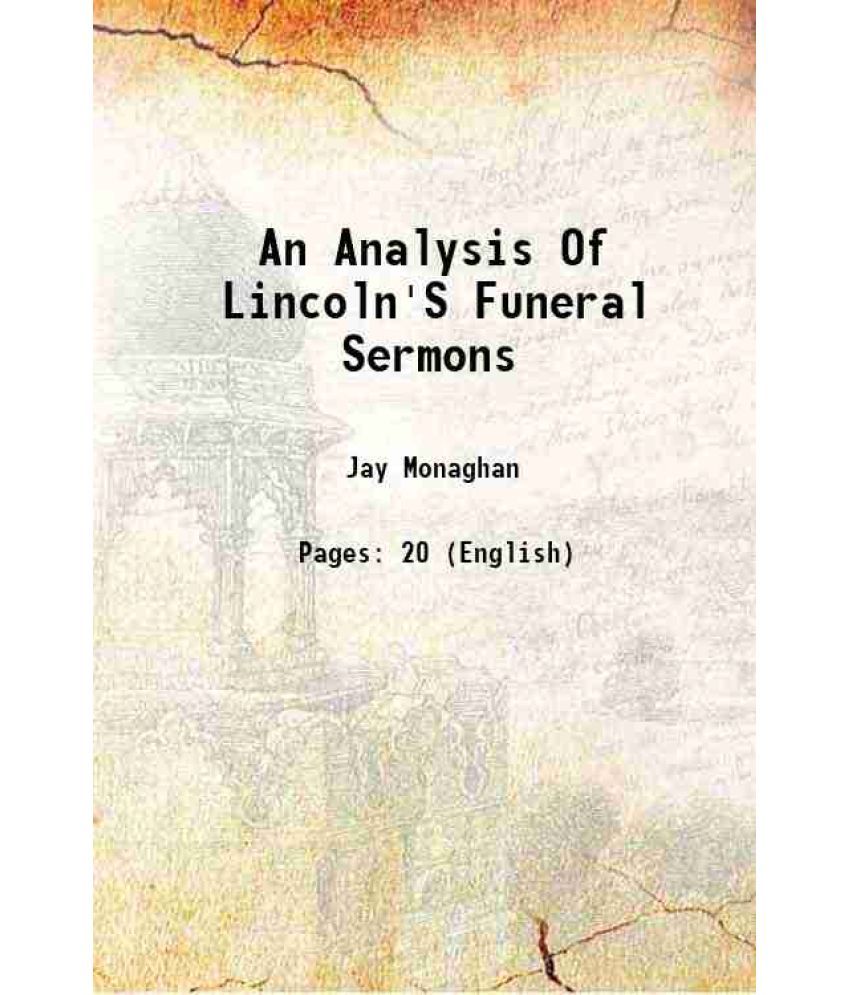     			An Analysis Of Lincoln'S Funeral Sermons 1945 [Hardcover]