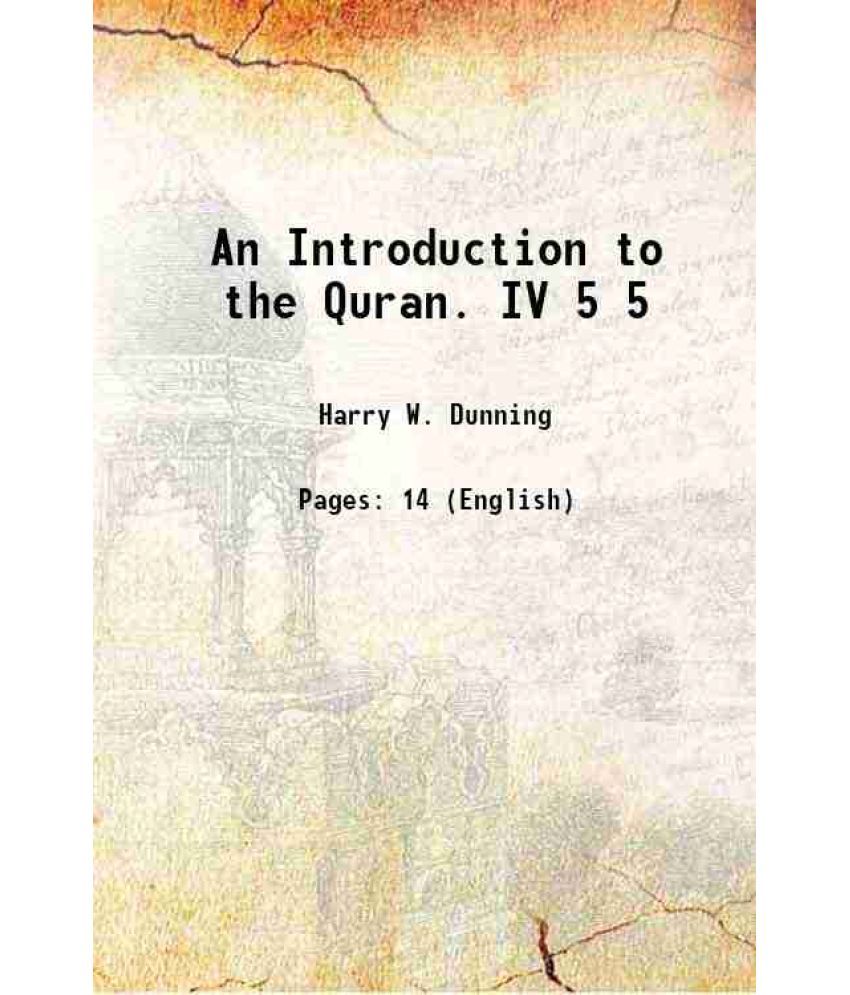     			An Introduction to the Quran. IV Volume 5 1895 [Hardcover]