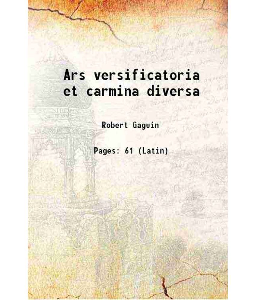     			Ars versificatoria et carmina diversa 1498 [Hardcover]