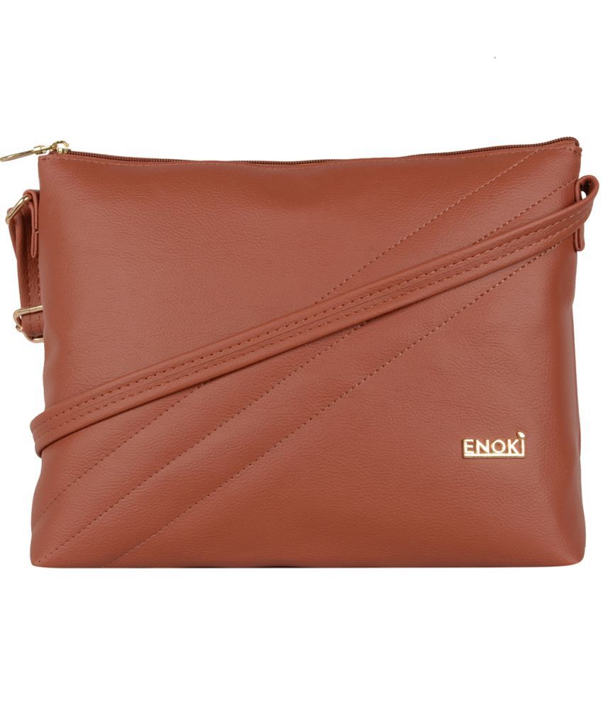     			Enoki - Tan Artificial Leather Sling Bag