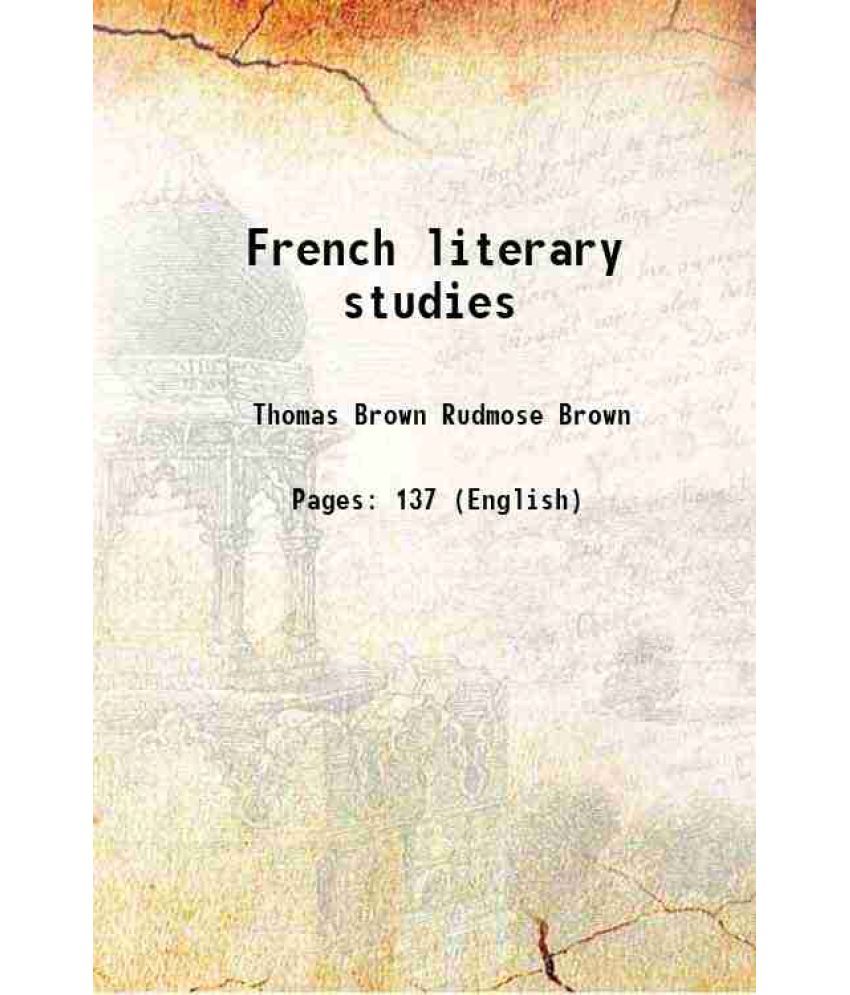     			French literary studies 1918 [Hardcover]