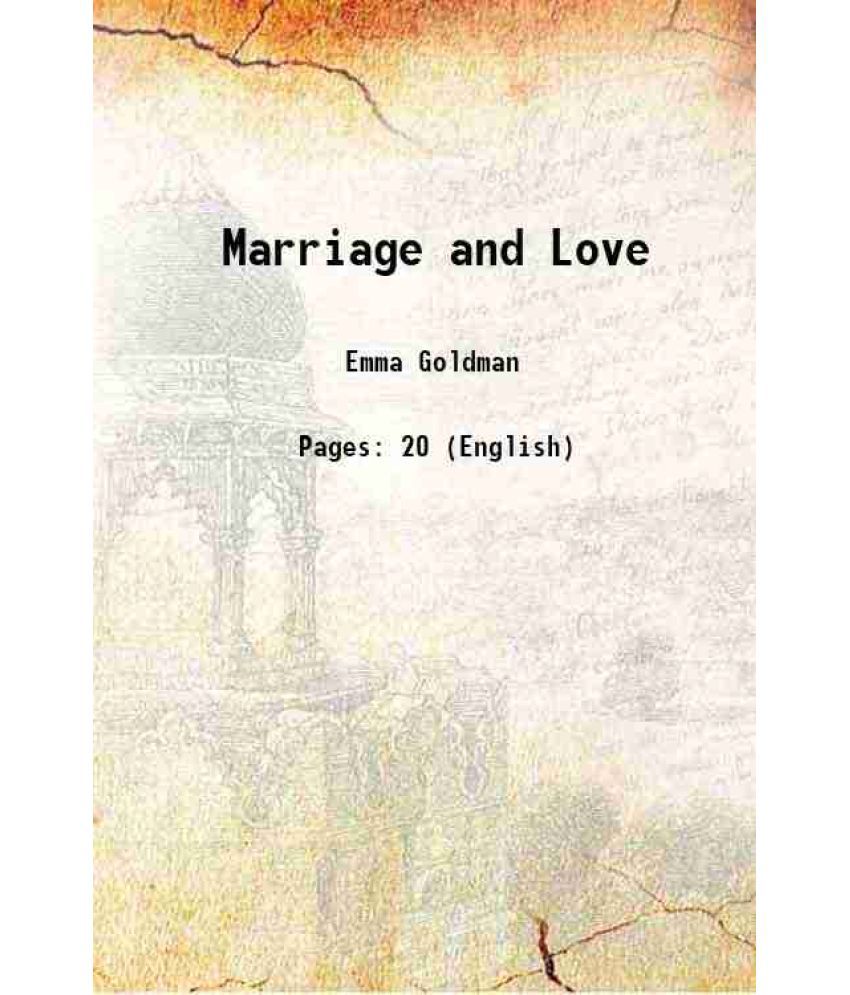     			Marriage and Love 1911 [Hardcover]